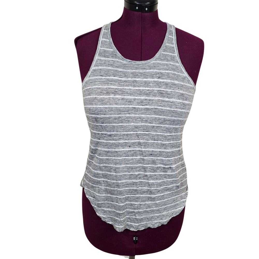 Women's Lou & Grey Gray Striped Linen Tank Top | Size Small
